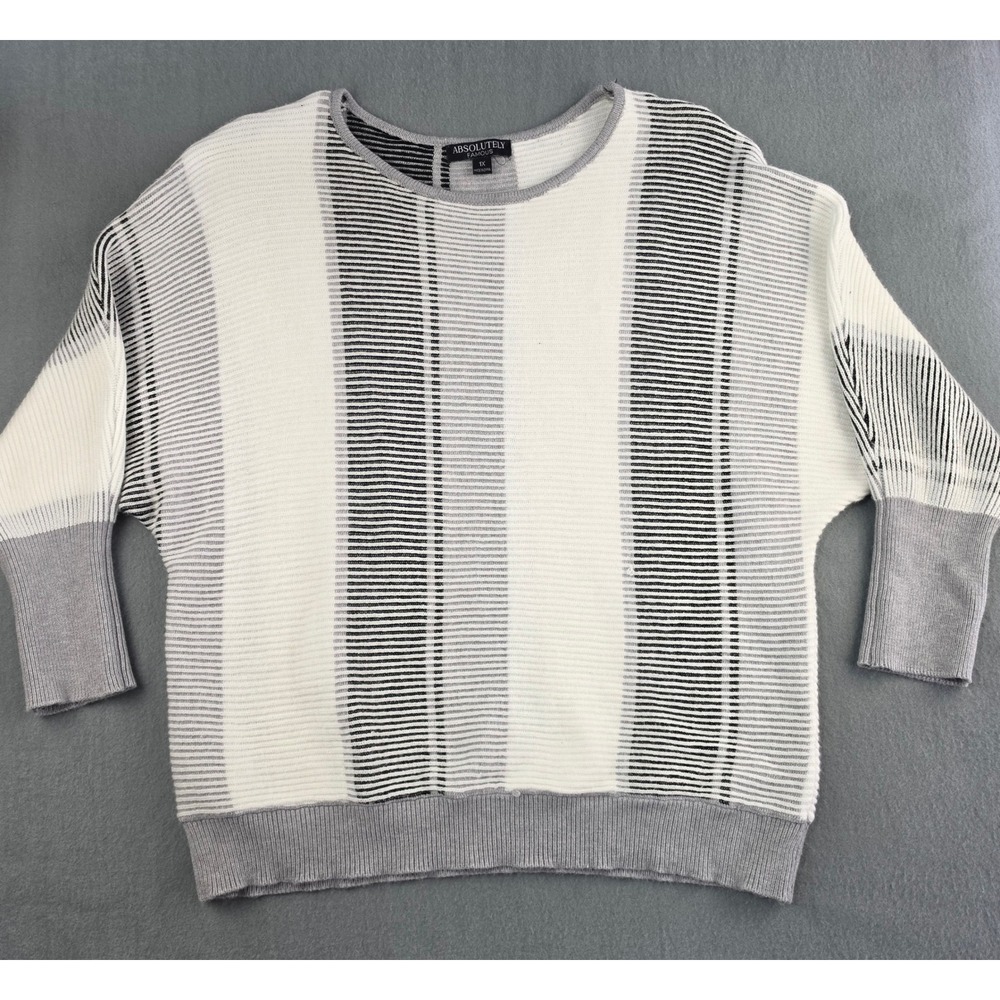 Absolutely Famous Striped Knit Sweater Womens XL Cropped Pullover